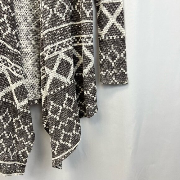 Xhilaration Womens Cardigan Sweater Gray White Aztec Long Sleeve Open Front XS - Picture 8 of 11